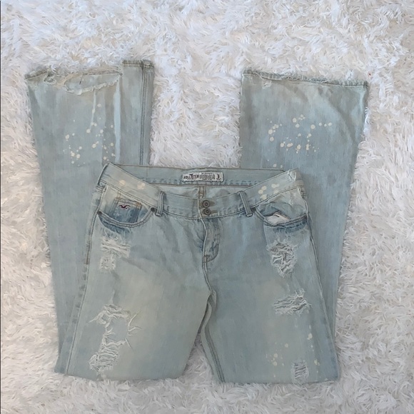 Hollister Acid Washed Distressed Boot Cut Jeans - Picture 2 of 4